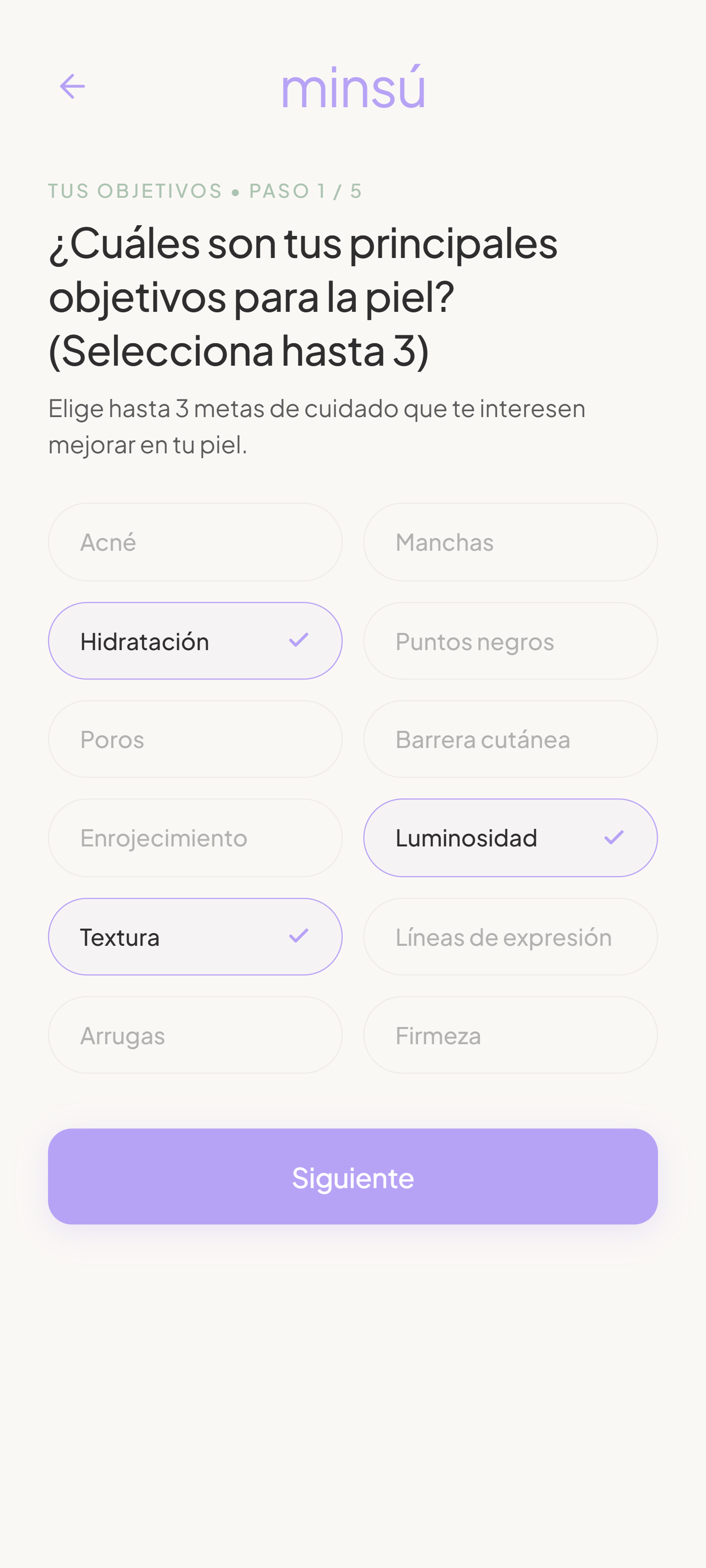 Aplicación minsú — Objetivos